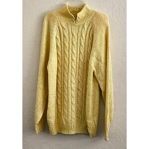 SWEATER-MIRANDA-Cable Knit-Long Length-Long Sleeve-Bright Yellow-Size LRG